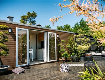 mobile home Cottage for rent 3 bedrooms jacuzzi spa campsite Kost Ar Moor fouesnant brittany