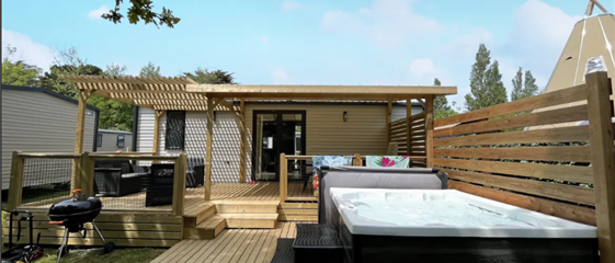 mobile home Cottage for rent 3 bedrooms jacuzzi spa campsite Kost Ar Moor fouesnant brittany - Camping Kost Ar Moor - Fouesnant