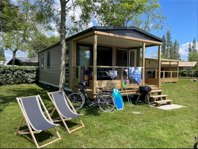Panorama cottage mobile home for rent premium camping Kost Ar Moor fouesnant brittany