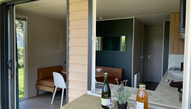 Panorama cottage mobile home for rent premium camping Kost Ar Moor fouesnant brittany