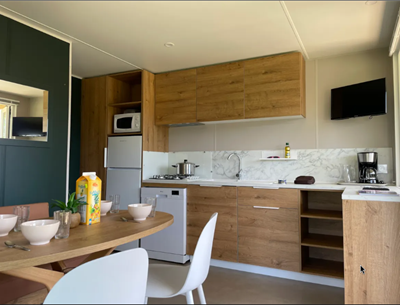 Panorama cottage mobile home for rent premium camping Kost Ar Moor fouesnant brittany