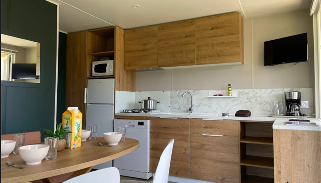 Panorama cottage mobile home for rent premium camping Kost Ar Moor fouesnant brittany