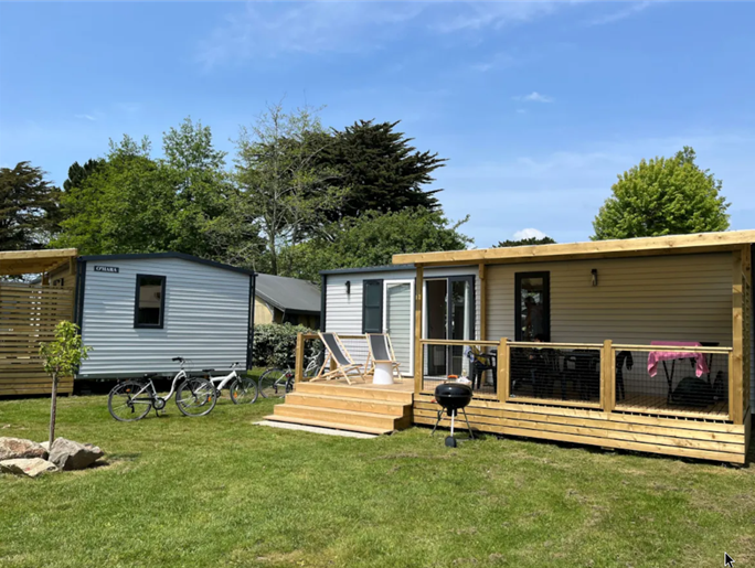 Cottage mobile home for rent 3 bedrooms camping Kost Ar Moor fouesnant brittany