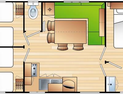 Family mobile home for rent at Kost Ar Moor campsite in Fouesnant