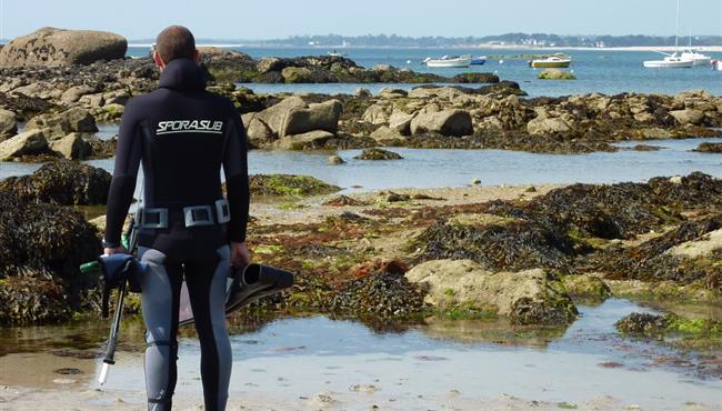 spearfishing at the tip of Mousterlin near the kostarmoor campsite