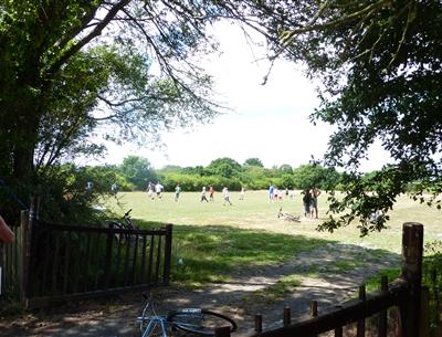  football game at campsite kostarmoor fouesnant south Brittany