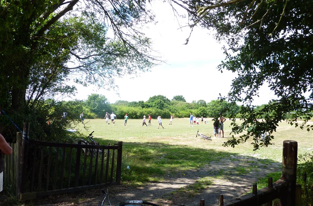  football game at campsite kostarmoor fouesnant south Brittany
