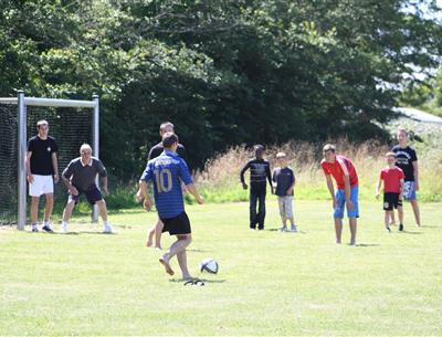 soccer match at Kost Ar Moor campsite in Fouesnant