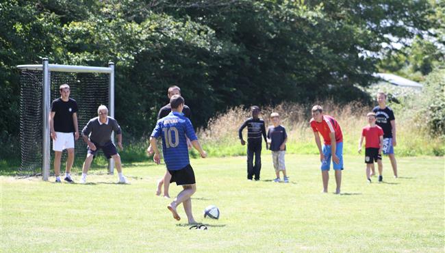 soccer match at Kost Ar Moor campsite in Fouesnant