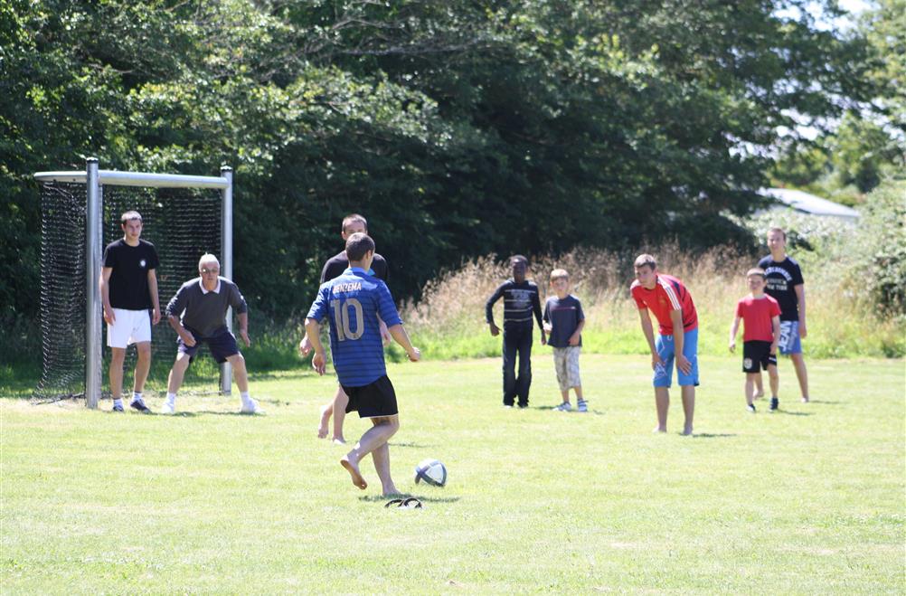 soccer match at Kost Ar Moor campsite in Fouesnant