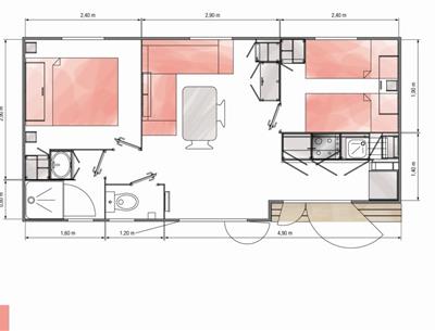 Mobil-home Déclik Riviera Camping Kost ar Moor Fouesnant