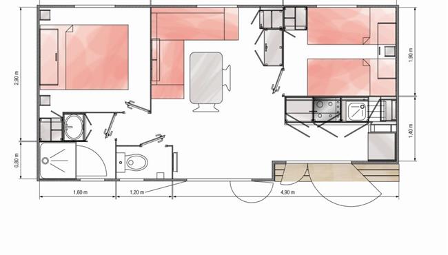 Mobil-home Déclik Riviera Camping Kost ar Moor Fouesnant