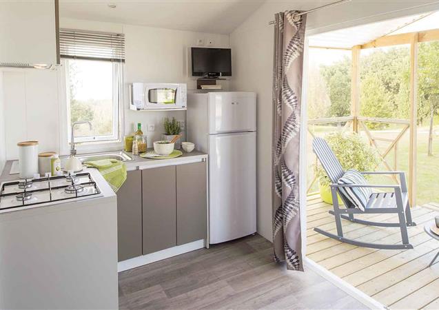 kitchen mobile home Panorama campsite Kost-Ar-Moor