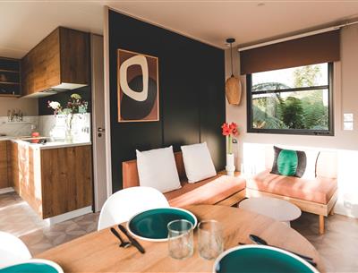 Cottage mobile home for rent premium garden side camping Kost Ar Moor fouesnant brittany