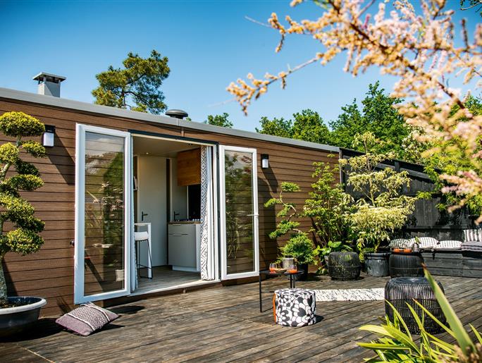 mobile home Cottage for rent 3 bedrooms jacuzzi spa campsite Kost Ar Moor fouesnant brittany