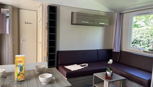 mobile home Cottage for rent 2 bedrooms jacuzzi spa campsite Kost Ar Moor fouesnant brittany