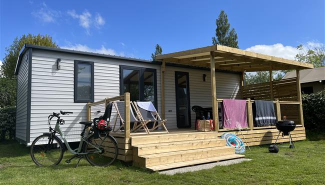 Cottage mobile home for rent 3 bedrooms camping Kost Ar Moor fouesnant brittany