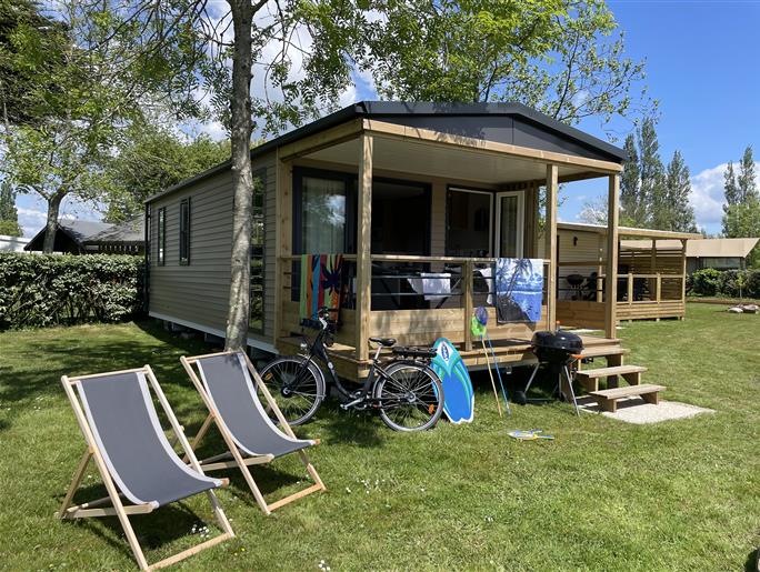 Panorama cottage mobile home for rent premium camping Kost Ar Moor fouesnant brittany