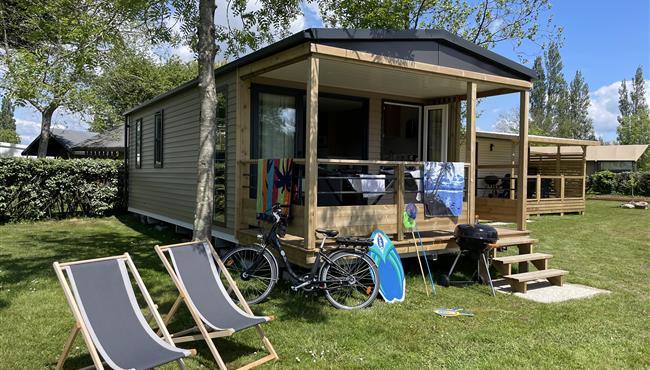 Panorama cottage mobile home for rent premium camping Kost Ar Moor fouesnant brittany