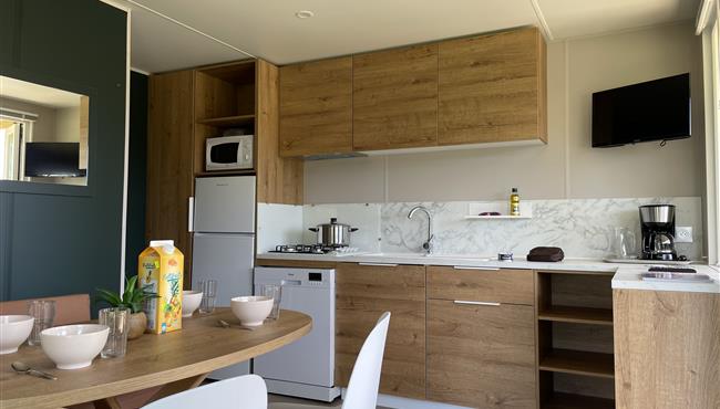Panorama cottage mobile home for rent premium camping Kost Ar Moor fouesnant brittany
