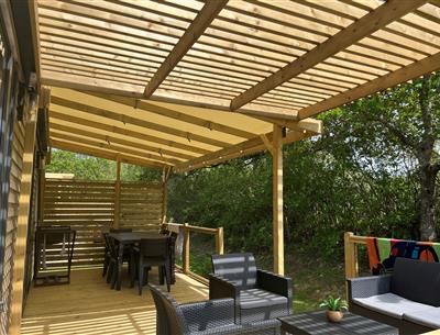 Cottage mobile home for rent premium garden side camping Kost Ar Moor fouesnant brittany