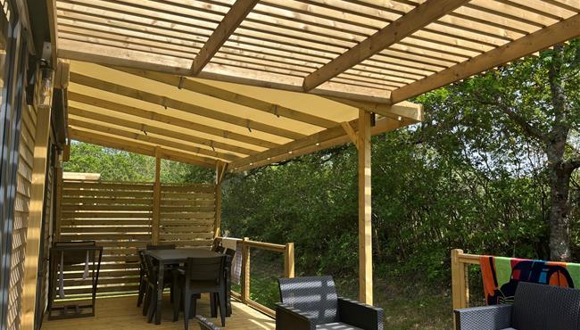 Cottage mobile home for rent premium garden side camping Kost Ar Moor fouesnant brittany