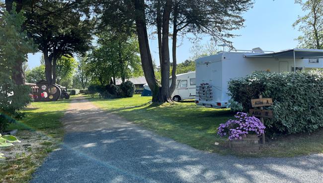 Camping pitch of the Kost Ar Moor Fouesnant campsite