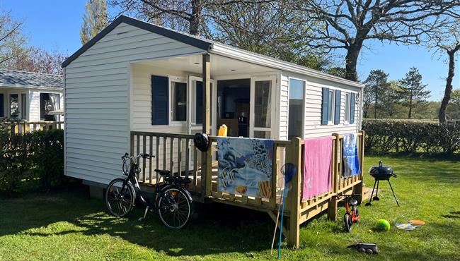 Pacifique mobile home for rent at KostArMor campsite in Fouesnant