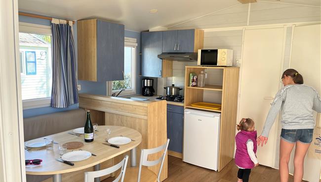 Pacifique mobile home for rent at KostArMor campsite in Fouesnant
