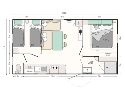 mobil-home Grand confort Supérieur campsite Kost Ar Moor Fouesnant