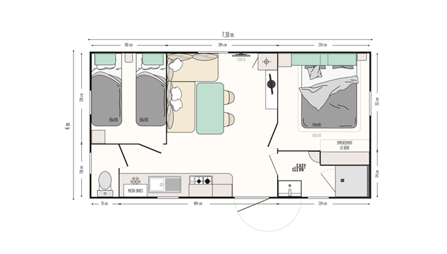 mobil-home Grand confort Supérieur campsite Kost Ar Moor Fouesnant