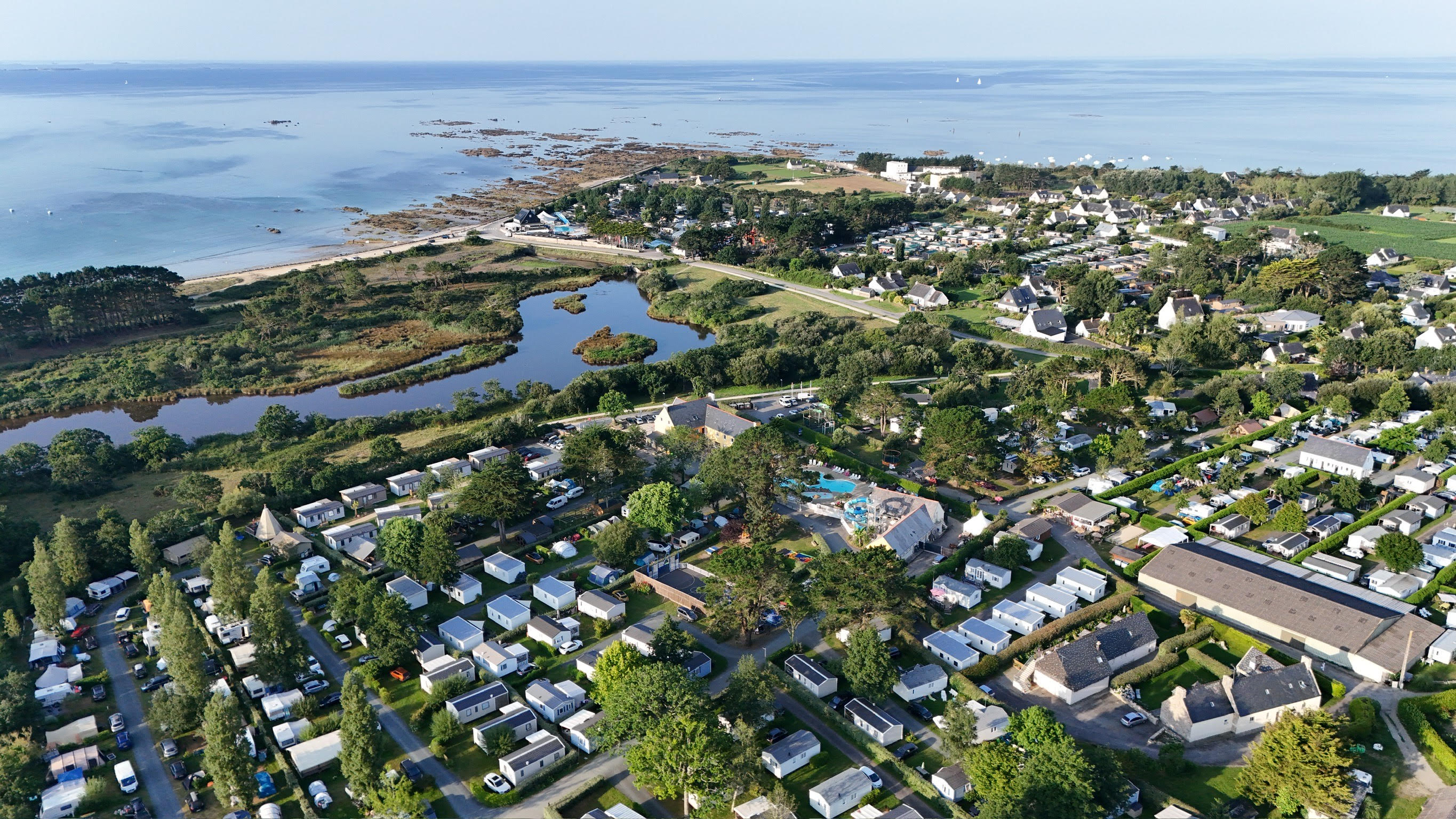 Camping fouesnant swimming pool beach Finistere